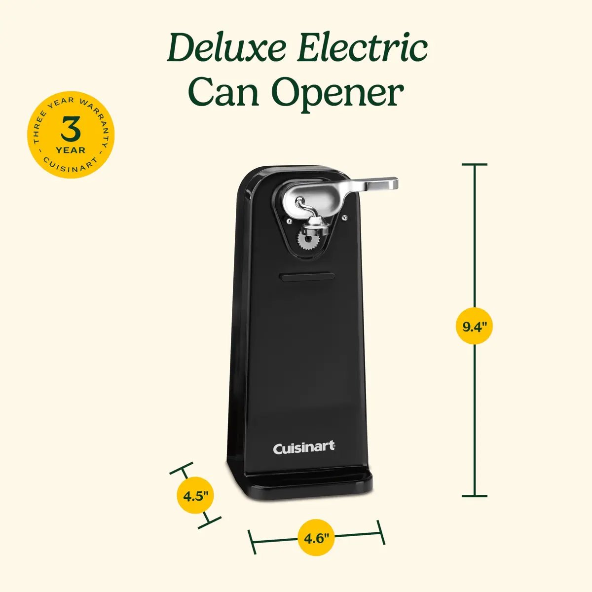 Cuisinart Electric Can Opener, One-Touch Operation, Nonslip Base, Black | 60W Automatic Kitchen Tool - view 6