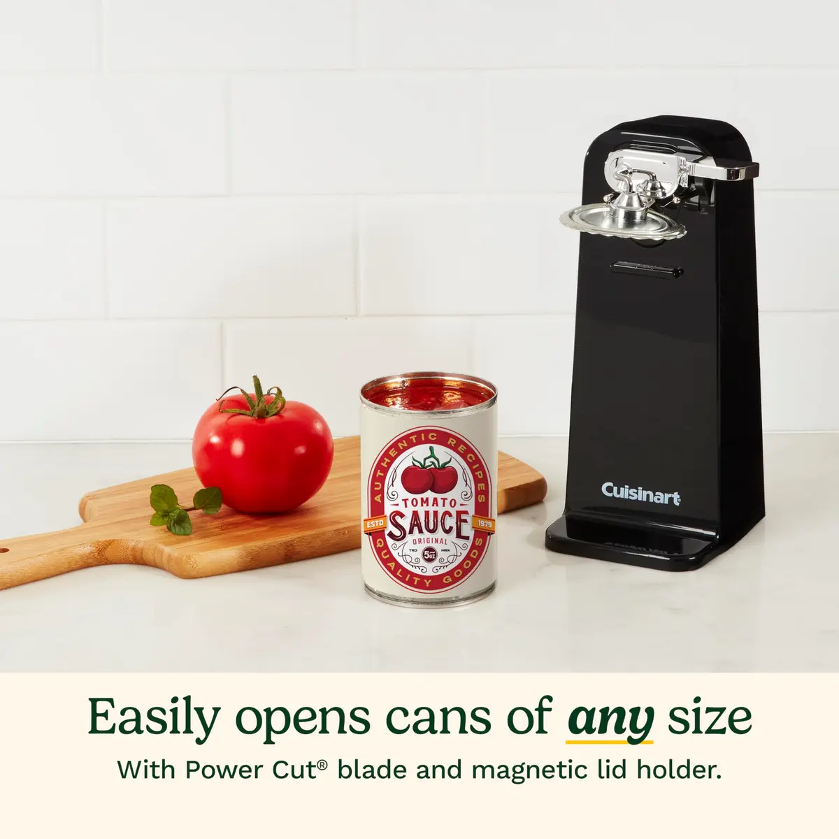 Cuisinart Electric Can Opener, One-Touch Operation, Nonslip Base, Black | 60W Automatic Kitchen Tool - view 2