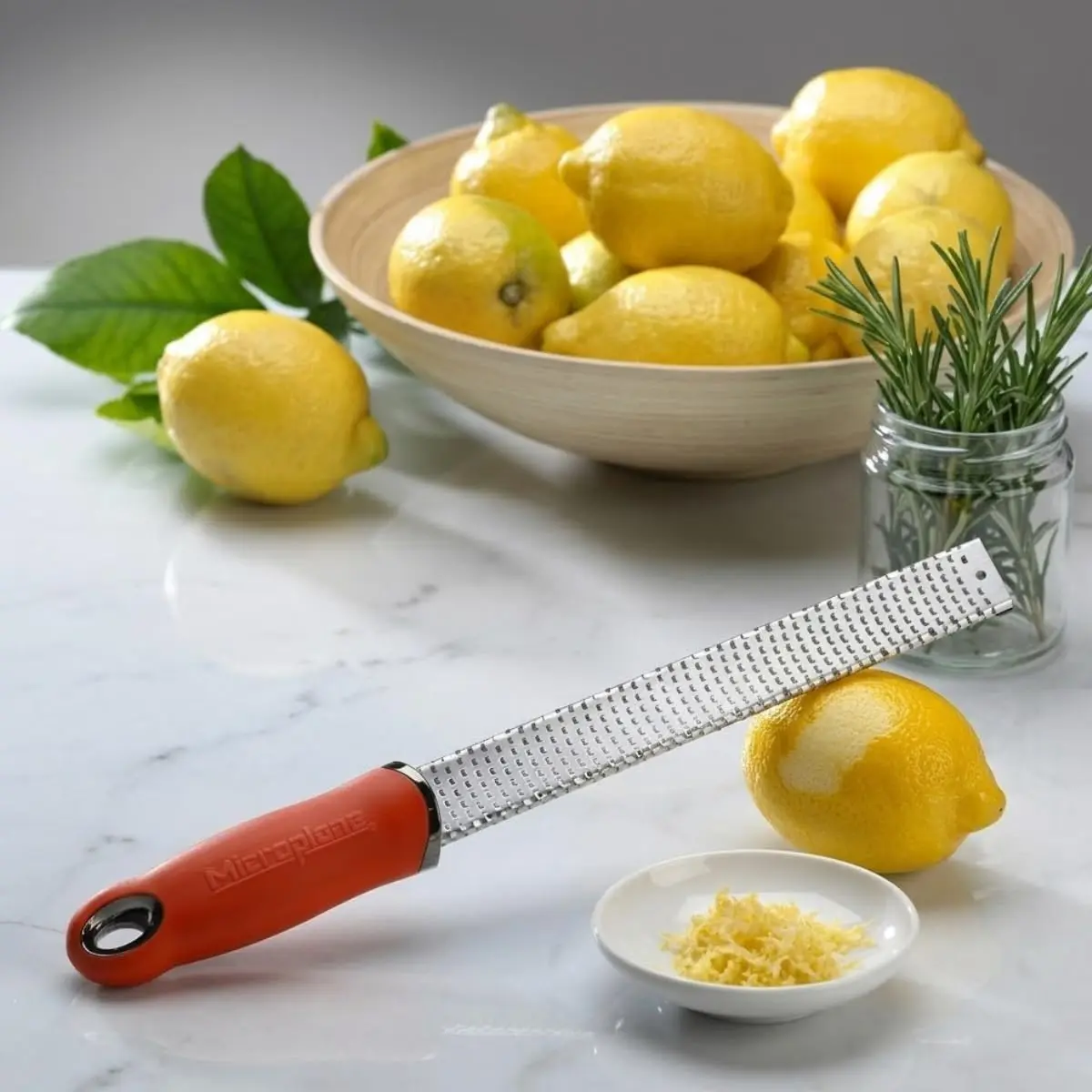 Microplane Classic Red Zester Grater 12 inch (30.5 cm) | Ultra-Sharp Stainless Steel Blades for Citrus Zesting & Cheese Grating - view 2
