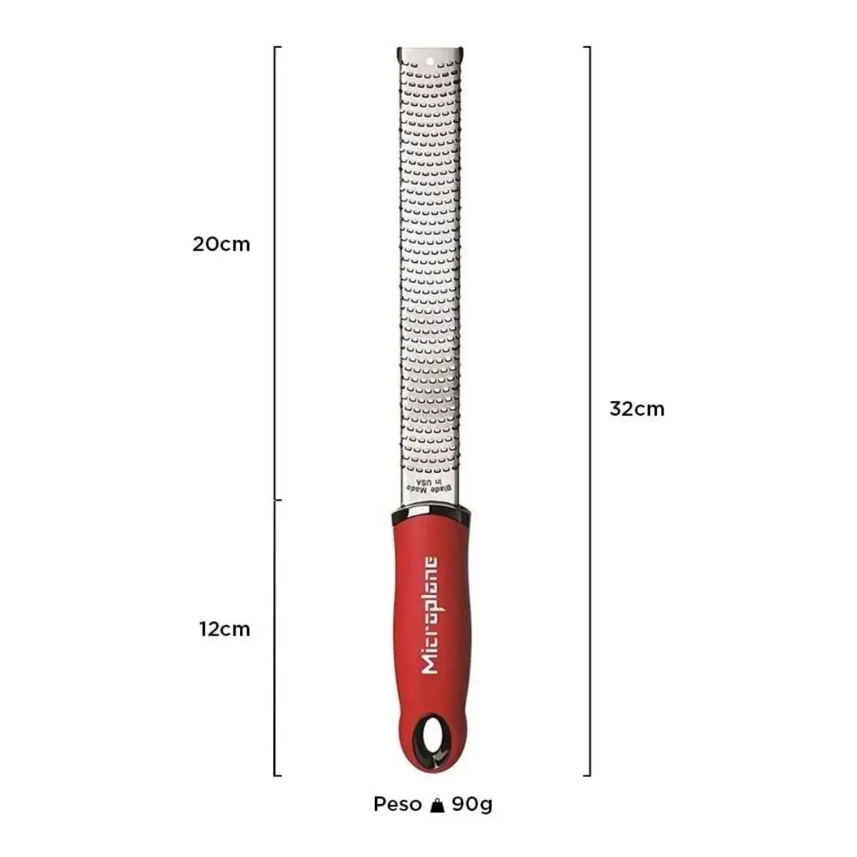 Microplane Classic Red Zester Grater 12 inch (30.5 cm) | Ultra-Sharp Stainless Steel Blades for Citrus Zesting & Cheese Grating - view 4