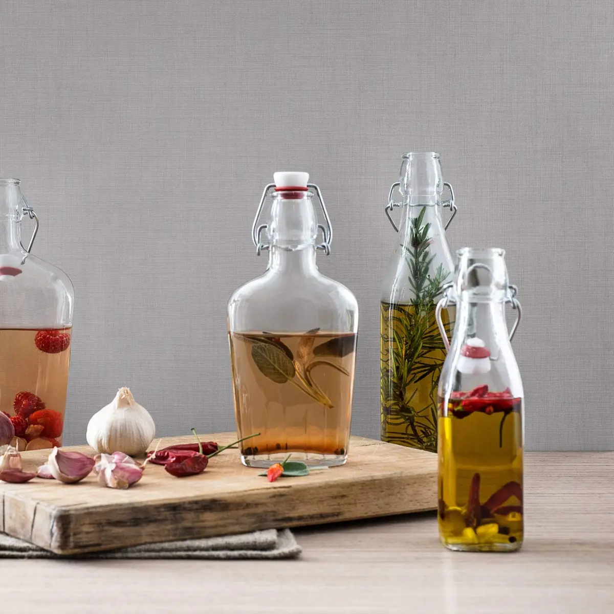 Bormioli Rocco Swing Bottle 8.5 oz | Airtight Leak-Proof Glass Bottle for Kitchen & Drinks - view 2