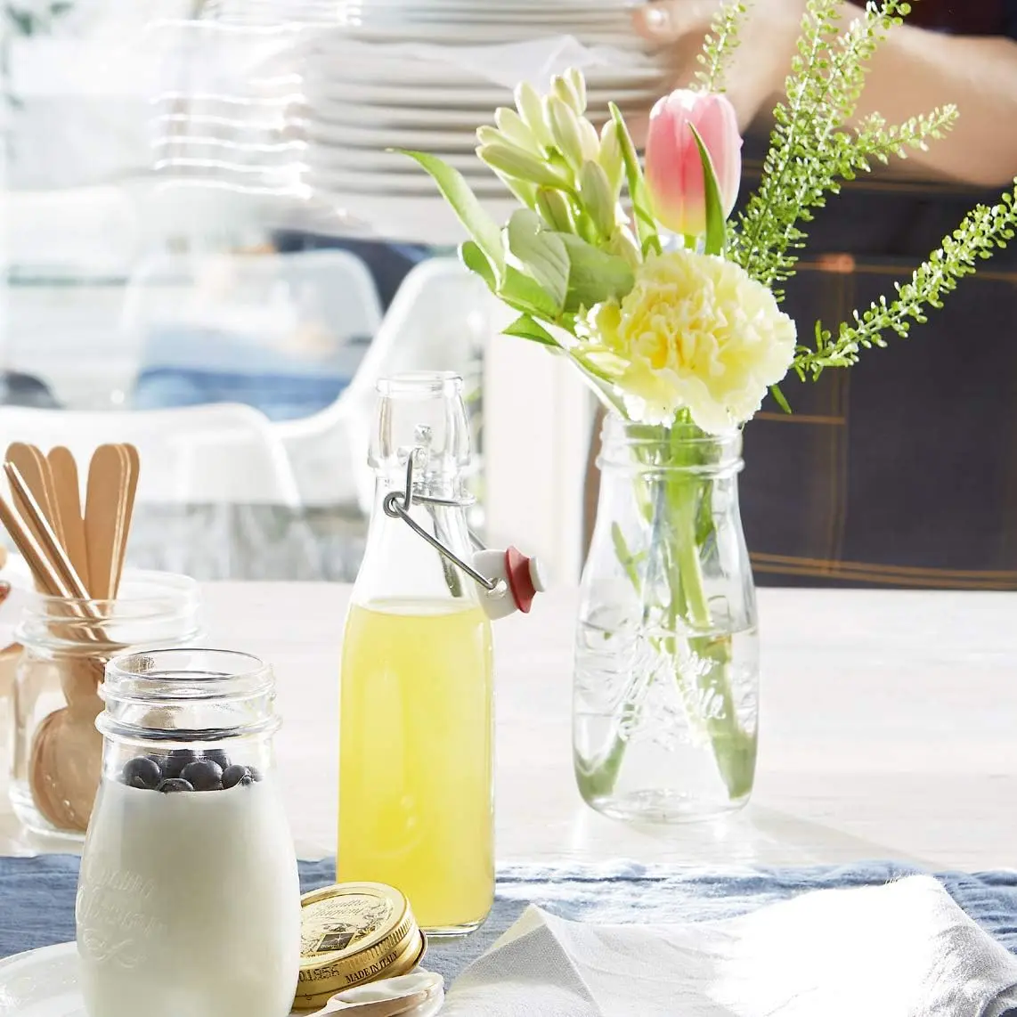 Bormioli Rocco Swing Bottle 8.5 oz | Airtight Leak-Proof Glass Bottle for Kitchen & Drinks - view 4