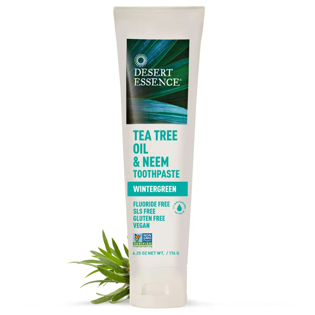 Desert Essence Tea Tree Oil & Neem Toothpaste 6pk | Natural Deep Clean & Fresh Breath (6.25 oz each) - view 2