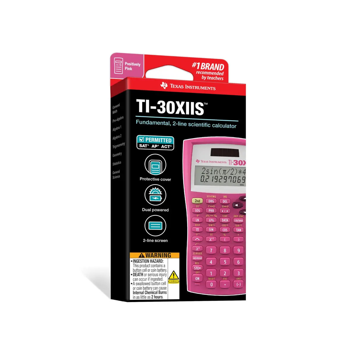 Texas Instruments TI-30X IIS Scientific Calculator, Pink | 2-Line Display, Statistics & Advanced Functions - view 6