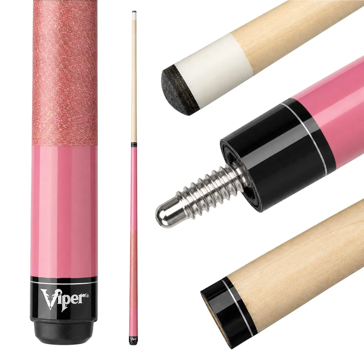 Viper Junior Pink Lady Pool Cue 48" (122cm) | 16 Oz (454g) Two-Piece Maple Hardwood - main product image