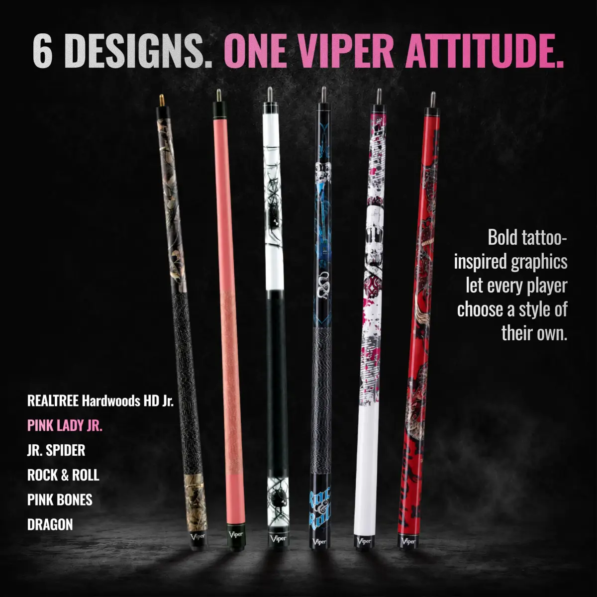 Viper Junior Pink Lady Pool Cue 48" (122cm) | 16 Oz (454g) Two-Piece Maple Hardwood - view 6