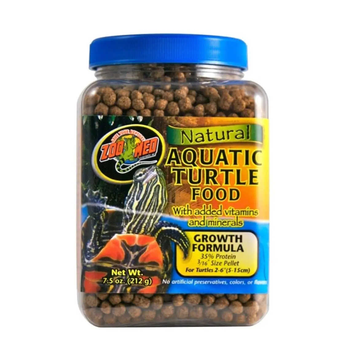 Zoo Med Aquatic Turtle Food Growth Formula 7.5 oz. | High Protein, Natural Ingredients for Proper Shell Development - view 2