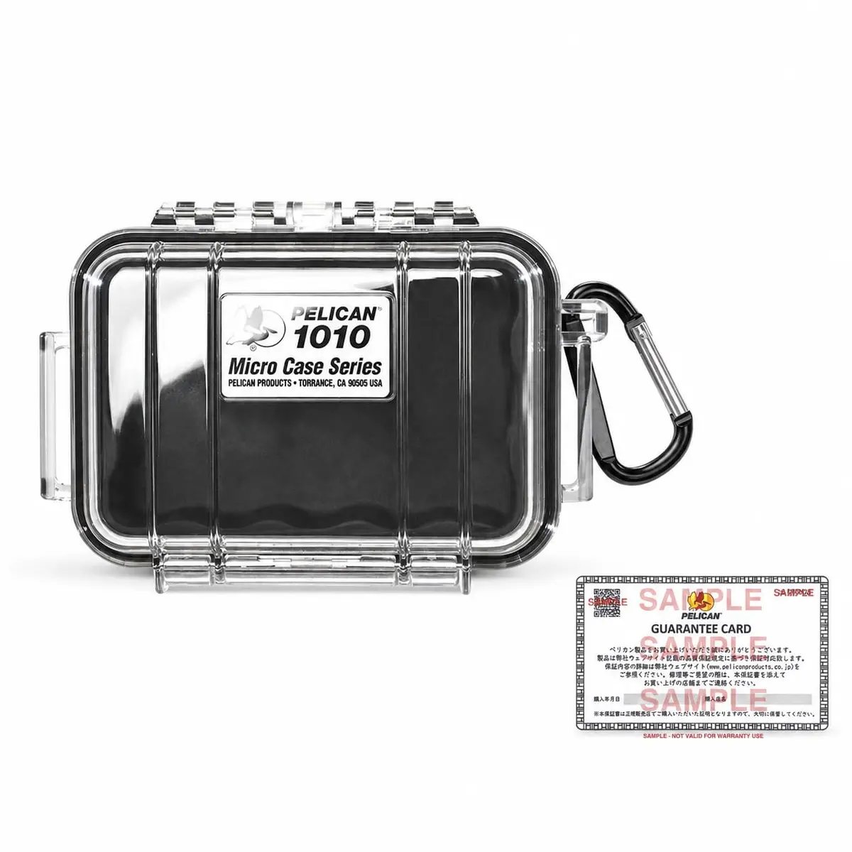 Pelican 1010 Micro Case Black/Clear 13.3cm (5.24" L x 3.23" W x 2.05" H) | IP67 Water Resistant, Crushproof, Dustproof - main product image
