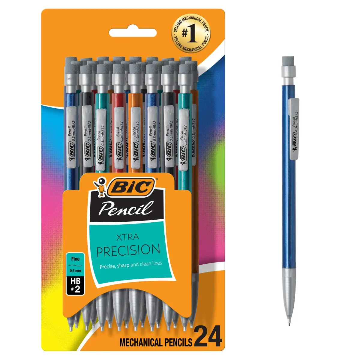 BIC Xtra-Precision Mechanical Pencils, Fine Point 0.5mm, 24-Count Pack | Smooth Ink Flow for Students - main product image