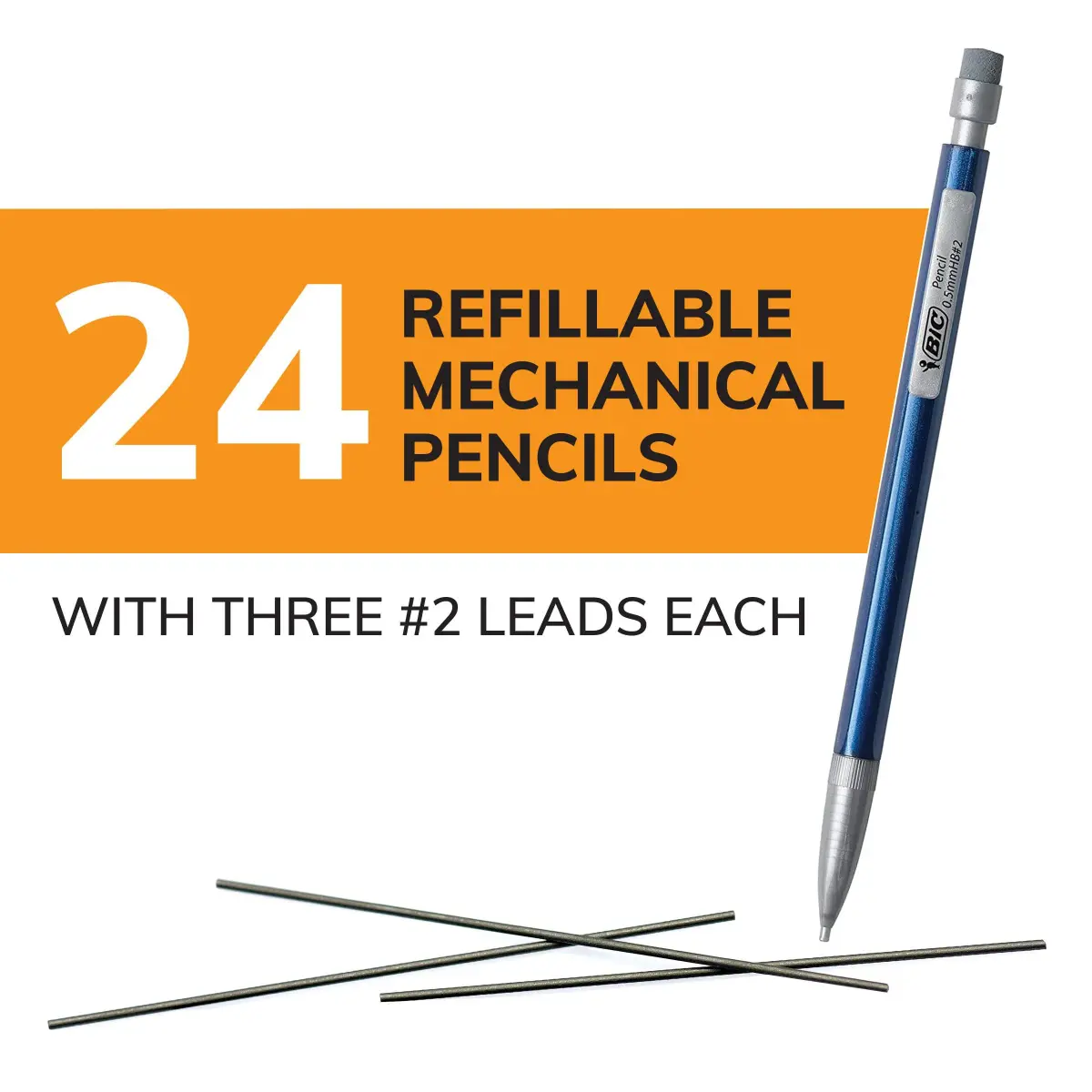 BIC Xtra-Precision Mechanical Pencils, Fine Point 0.5mm, 24-Count Pack | Smooth Ink Flow for Students - view 2