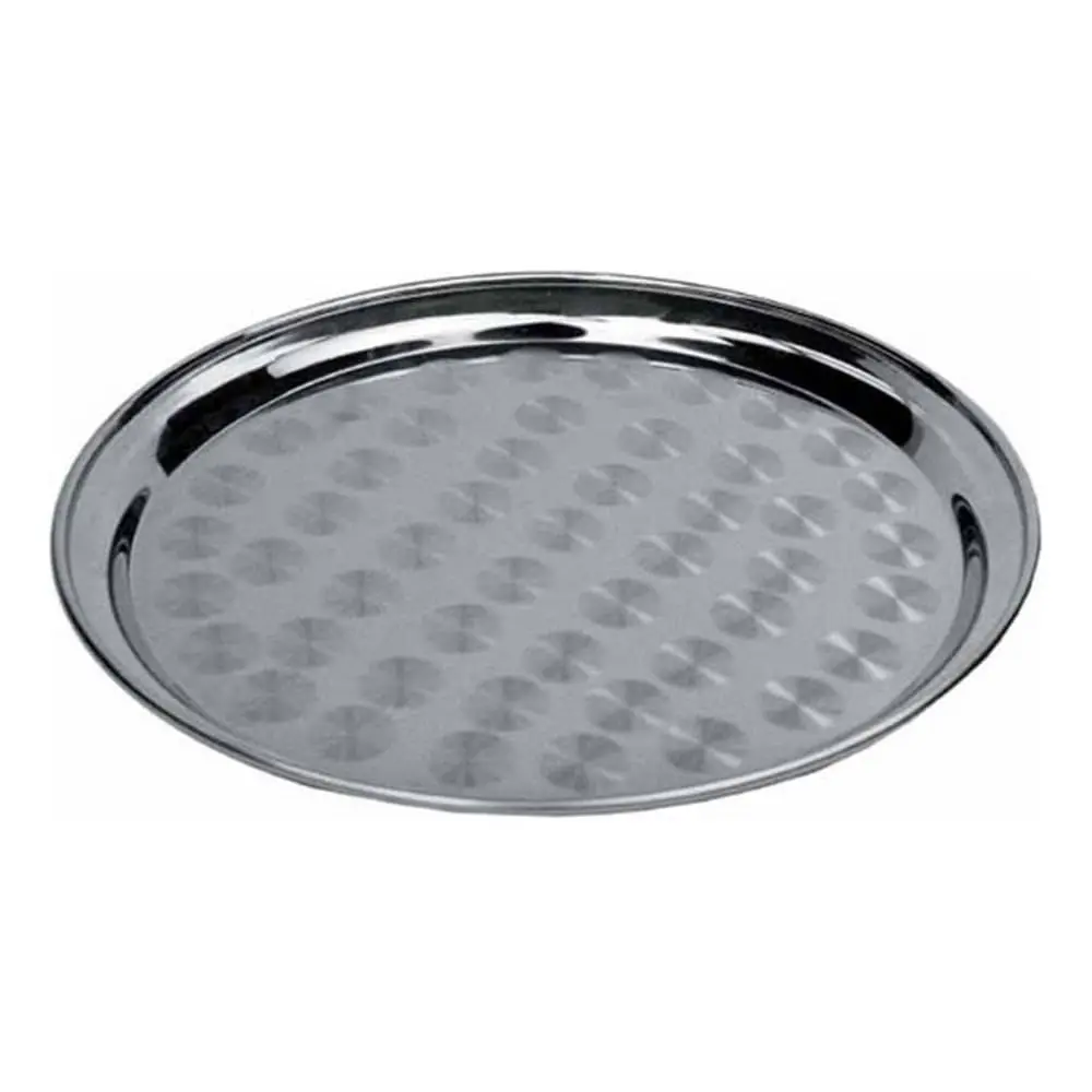 Winco 16" Round Stainless Steel Tray | Deep Lipped, Corrosion Resistant Serving Dish - main product image