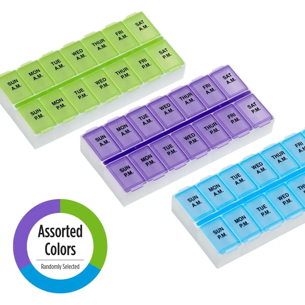 EZY DOSE Weekly AM/PM Pill Organizer Medium Case 14 Compartments | FDA Approved Pill Dispenser - view 2
