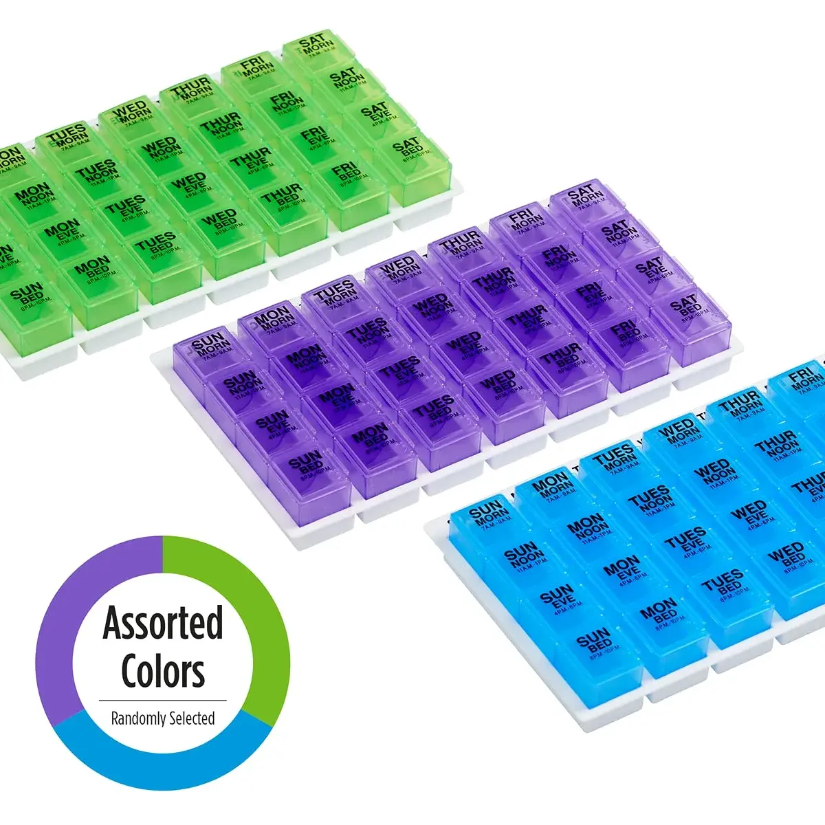 EZY DOSE Weekly Pill Organizer Large 7-Day Medicine Planner | 4 Compartments per Day - view 6