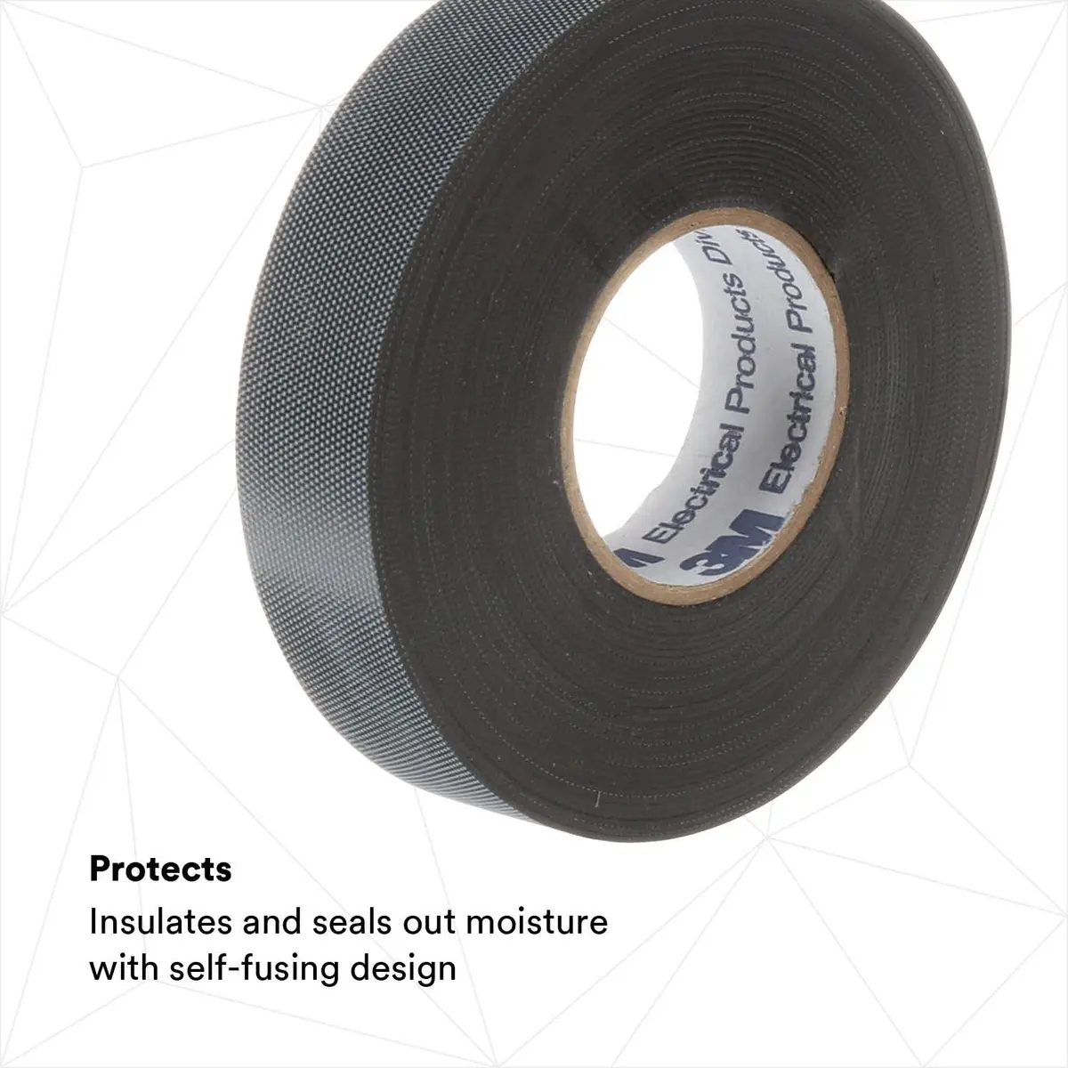 3M Temflex Rubber Splicing Tape 2155, 3.8 cm x 6.7 m (1-1/2 in x 22 ft) Black | Insulates Up to 600V - view 3