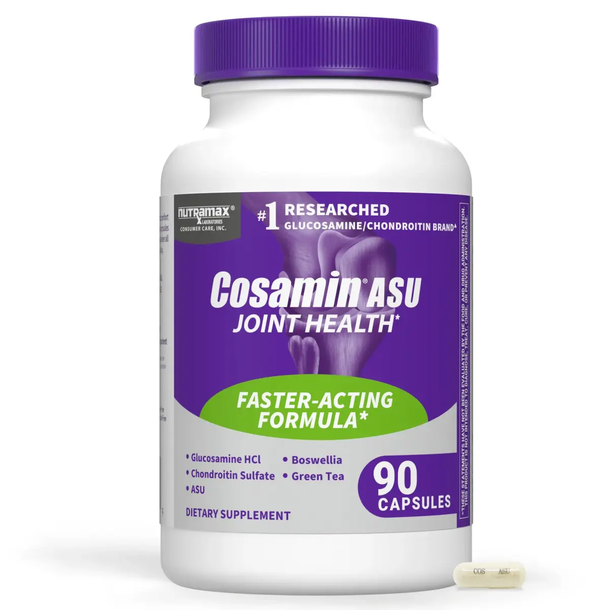 Nutramax Cosamin ASU Joint Health Supplement 90 Capsules | Faster-Acting Formula with Glucosamine, Chondroitin, ASU, and Boswellia - main product image