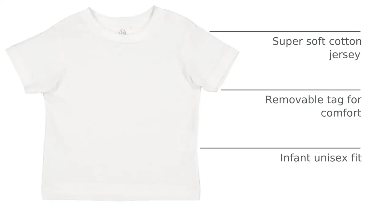RABBIT SKINS Infant 100% Cotton Jersey Short Sleeve Tee White 12 Months | Soft & Breathable for Indian Climate - view 2