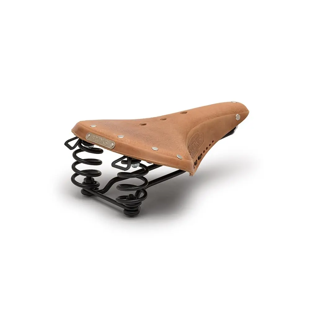 Brooks England B67 Softened Leather Bike Saddle | Handmade with Suspension Springs, Dark Tan, One Size - main product image