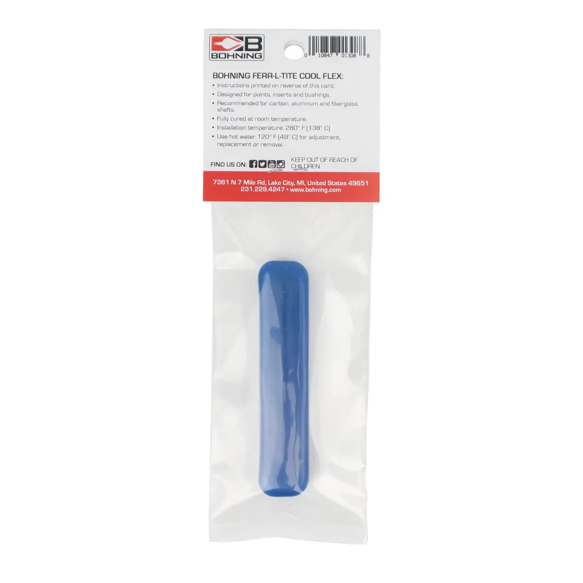 Bohning Ferr-L-Tite Cool Flex Hot Melt Adhesive Stick 12g (0.42 oz) | Bonds Points & Inserts to Carbon Shafts - view 2