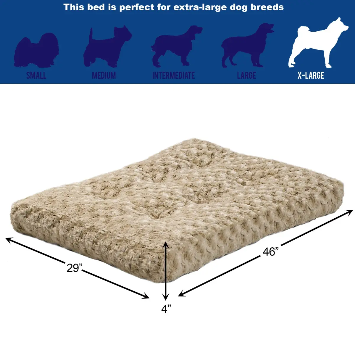 MidWest Homes for Pets XL QuietTime Deluxe Mocha Ombré Swirl Plush Pet Bed 46 x 28 inches | Cozy Comfort for Large Dogs - view 2