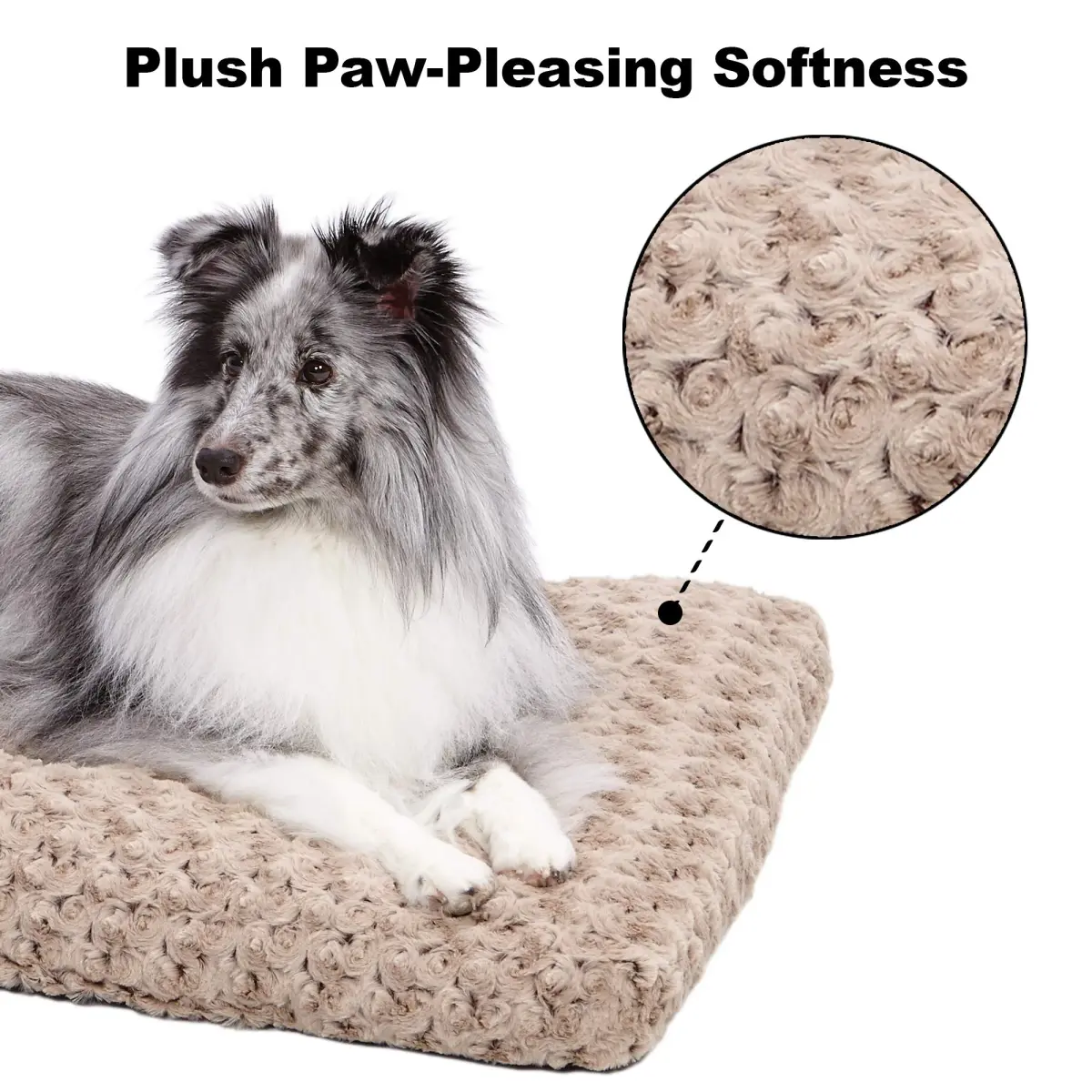 MidWest Homes for Pets Small QuietTime Deluxe Mocha Ombré Swirl Plush Pet Bed 53cm x 43cm (22 x 17 inches) | Cozy Crate Mat for Small Dogs & Cats - view 3