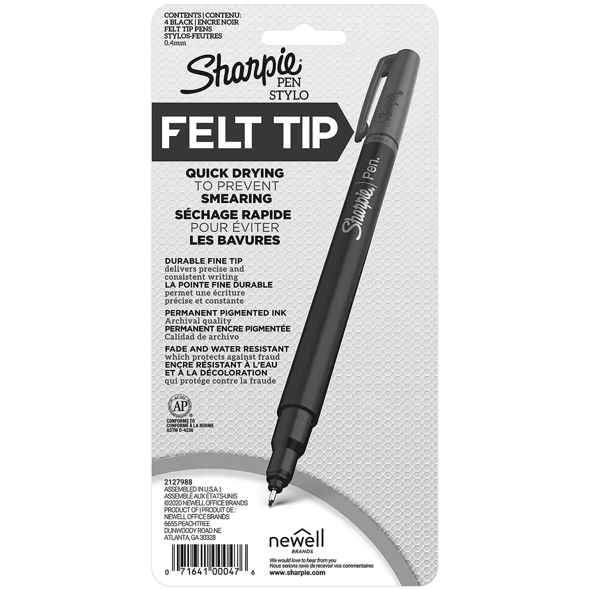 Sharpie Felt Tip Medium Point Black Pens, Drawing & Writing Pens | 4 Count (Pack of 1) - view 8