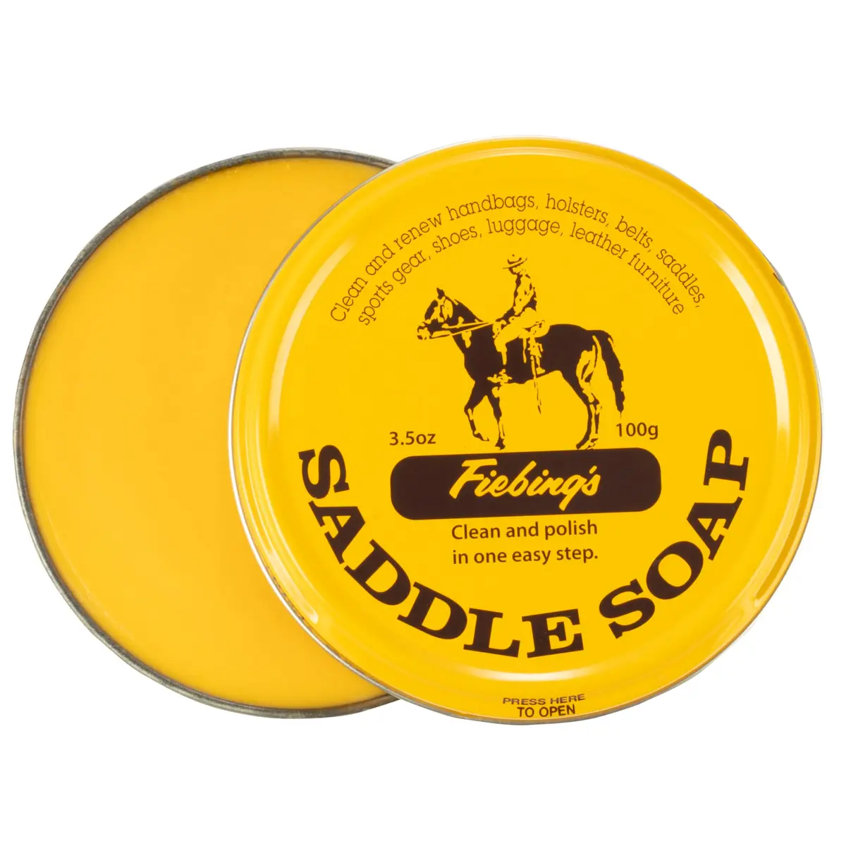 Fiebing's Yellow Saddle Soap 3.5 oz (100 ml) | Cleans, Conditions & Restores Smooth Leather - main product image