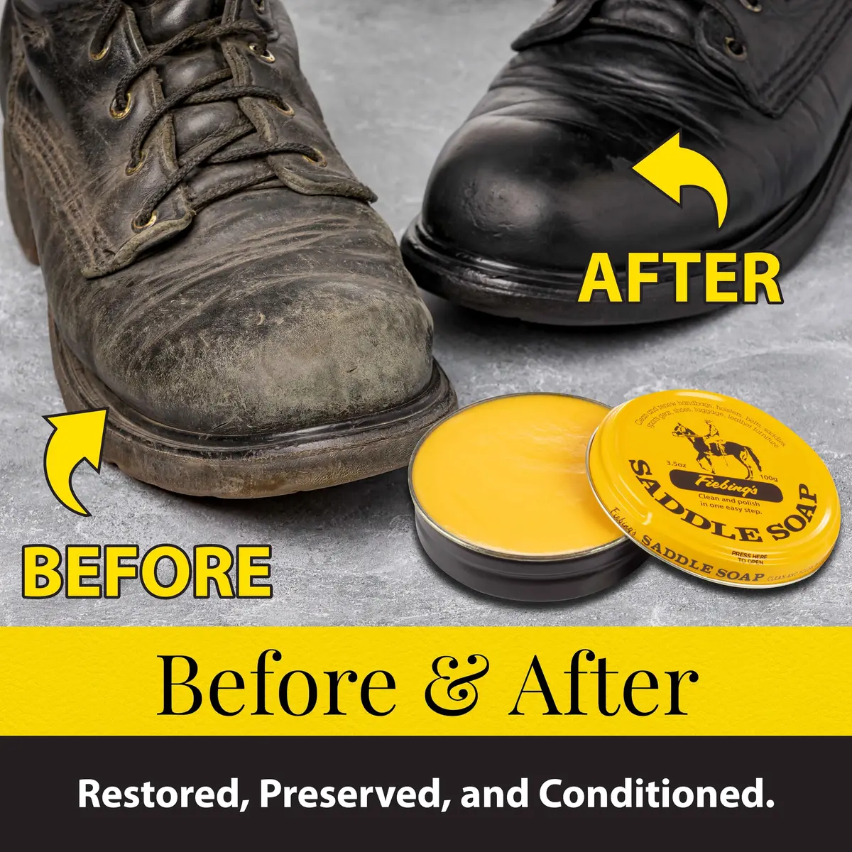 Fiebing's Yellow Saddle Soap 3.5 oz (100 ml) | Cleans, Conditions & Restores Smooth Leather - view 4