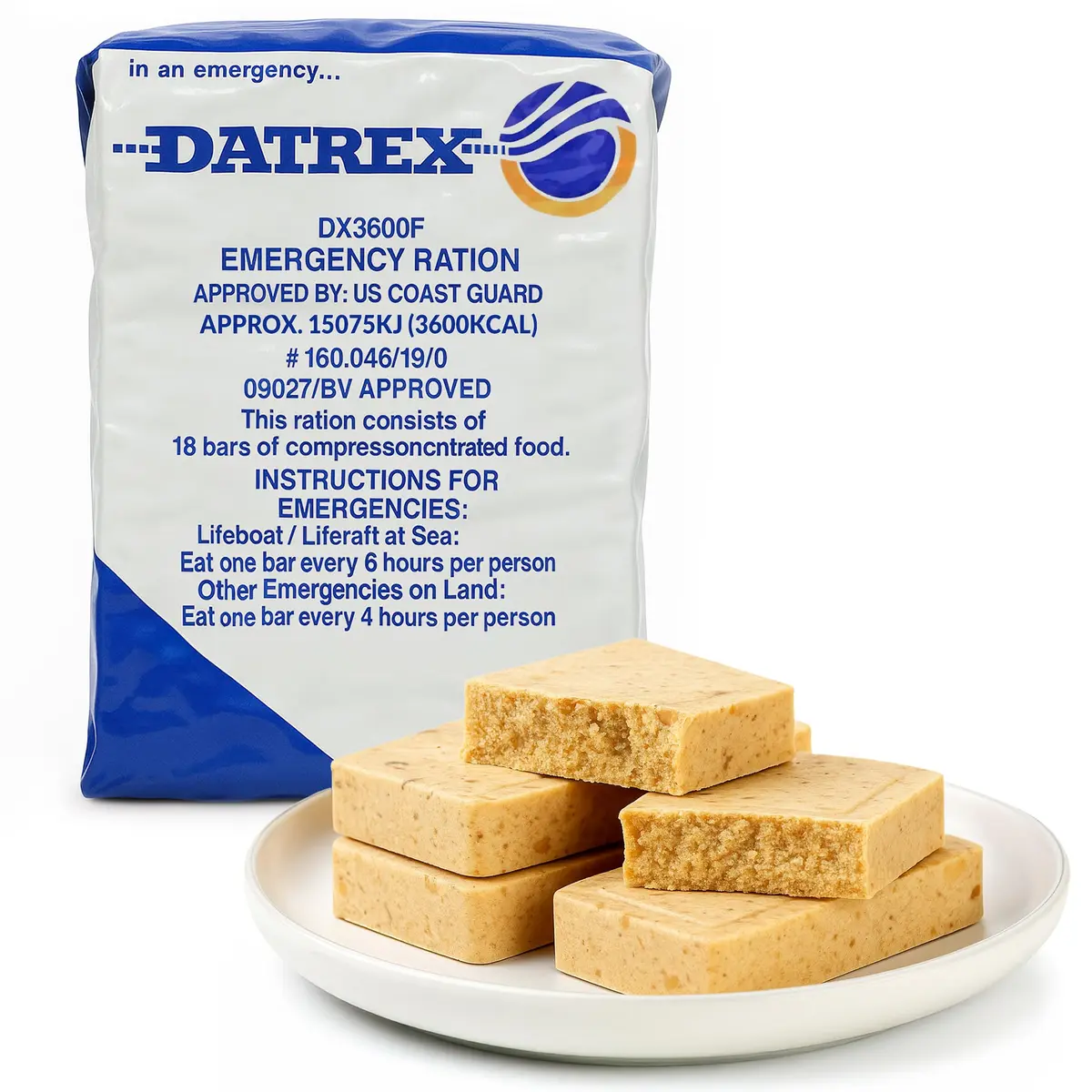 DX3600F Datrex 3600 Emergency Food Bar 18 Pack | 3-Day Coconut Nutrition - main product image