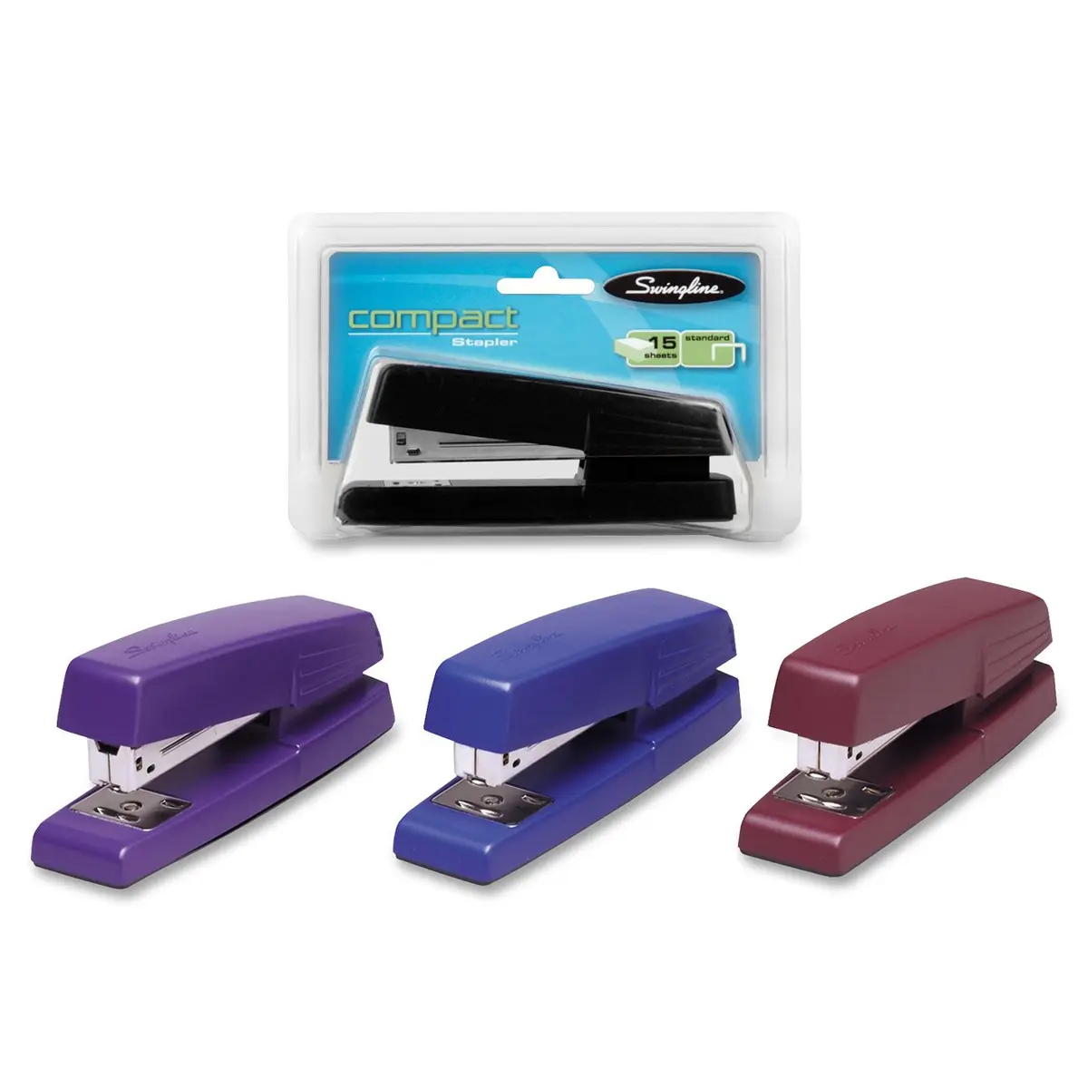 Swingline Compact Stapler 15 Sheet Capacity Assorted Colors | Reliable Office Stapler with Tacking Flexibility - main product image