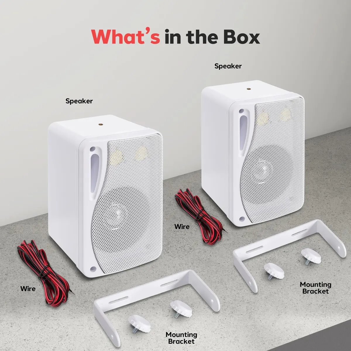 Pyle 3-Way Indoor & Outdoor Box Speaker System - 3.5" 200 Watt Wall Mount Speakers for Home, Patio, Deck, Garage, Poolside, or Studio Use - Dual Set (White) - view 7