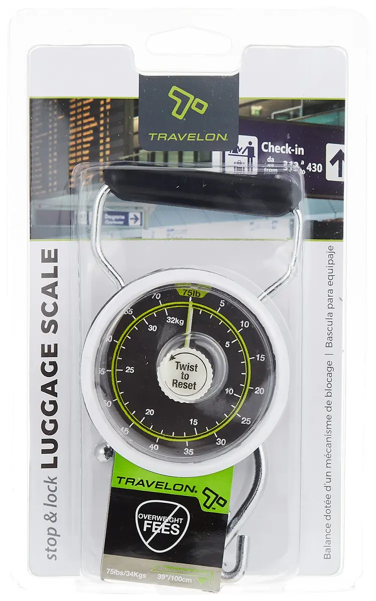 Travelon Stop and Lock Luggage Scale with Tape Measure | Weighs Up to 34 kg (75 lbs) - view 3