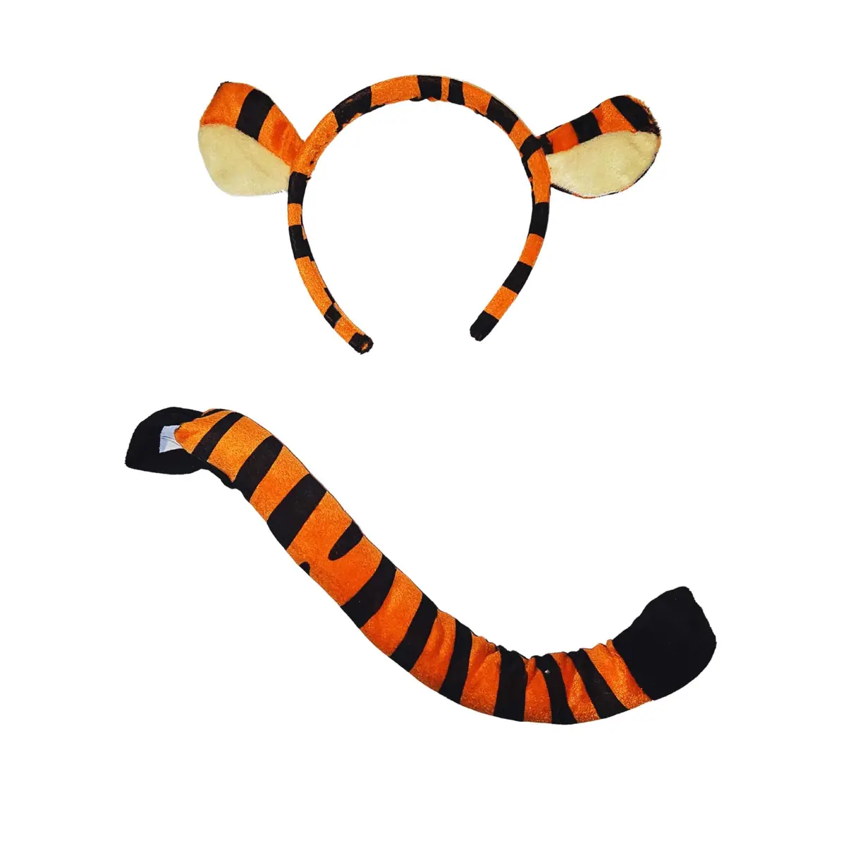 Making Believe Kids Plush Tiger Headband Ears & Tail Jungle Safari Costume Set | Child Size, Plush Material, Adjustable Waist - view 3