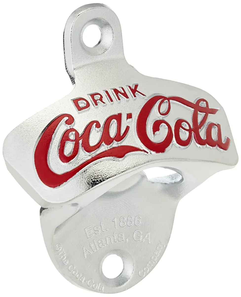 TableCraft Coca-Cola Wall Mount Bottle Opener Small | Classic 1929 Design, Die-Cast Metal - main product image