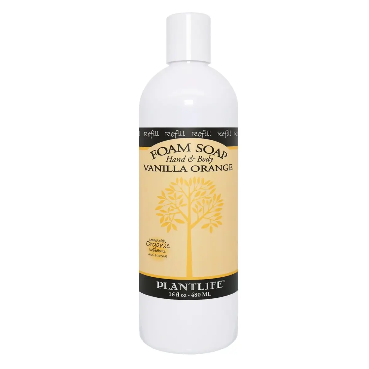 Plantlife Vanilla Orange Foam Soap Refill 473ml (16 Fl Oz) | Organic Aloe Vera for All Skin Types - main product image