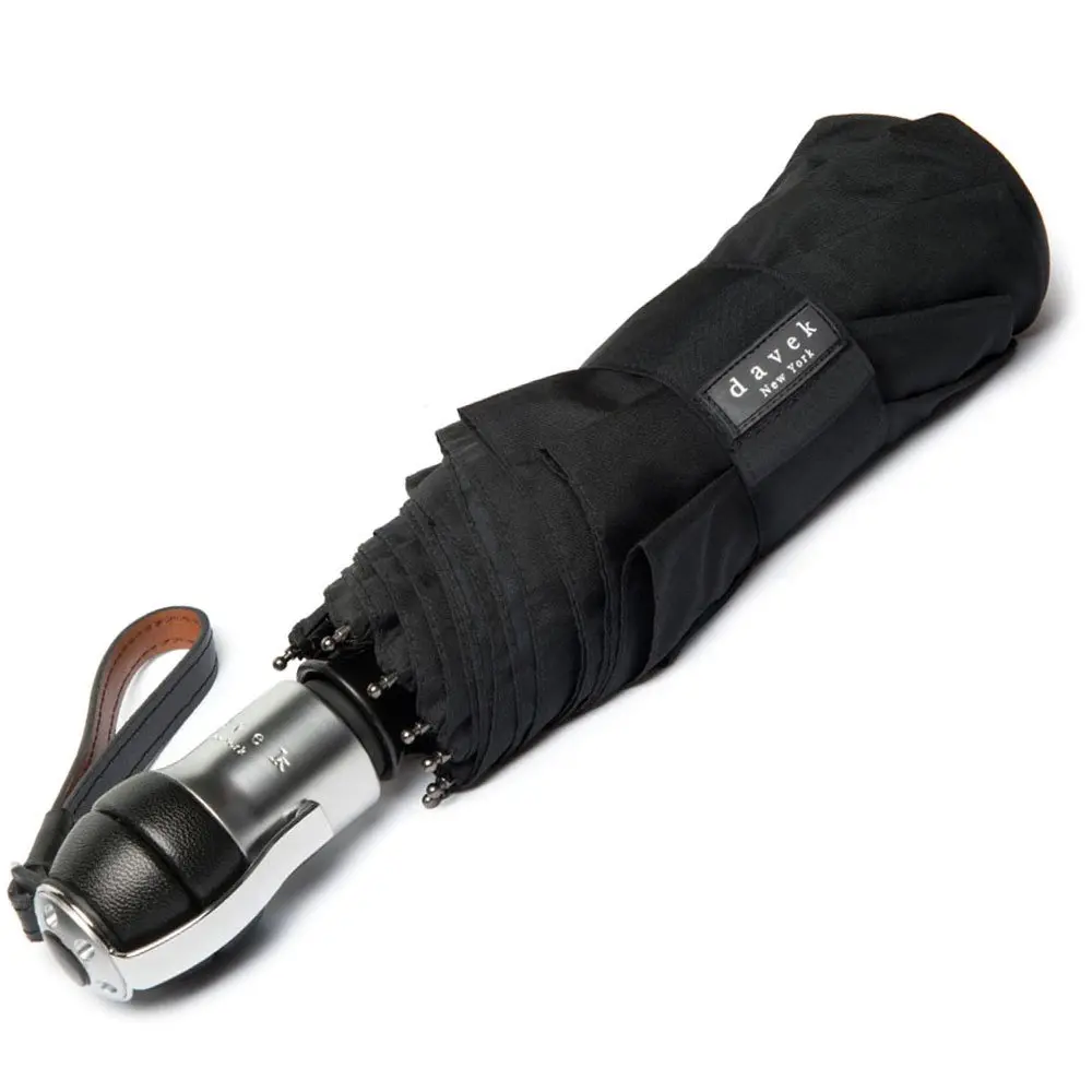 Davek Solo Umbrella (Classic Black) | Windproof Travel Umbrella with Automatic Open - main product image