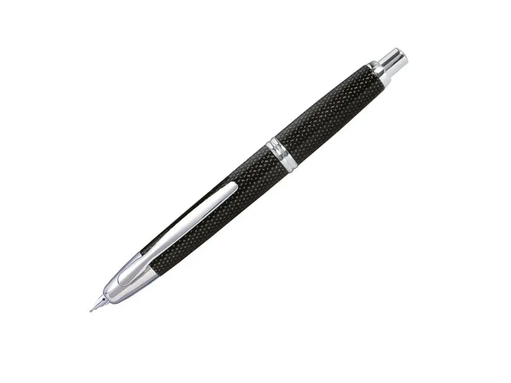 PILOT Vanishing Point Fountain Pen Medium Nib | Refillable & Retractable, Black Carbonesque Barrel - main product image