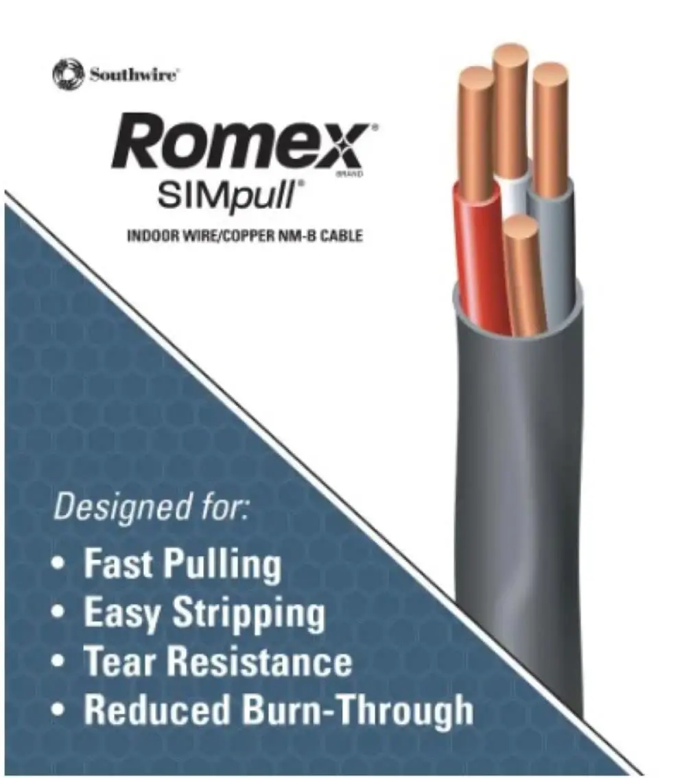 Southwire 63950002 125ft. 6 Gauge 3 Conductor NM-B Cable Black | Indoor Nonmetallic Sheathed Copper Wire - view 3
