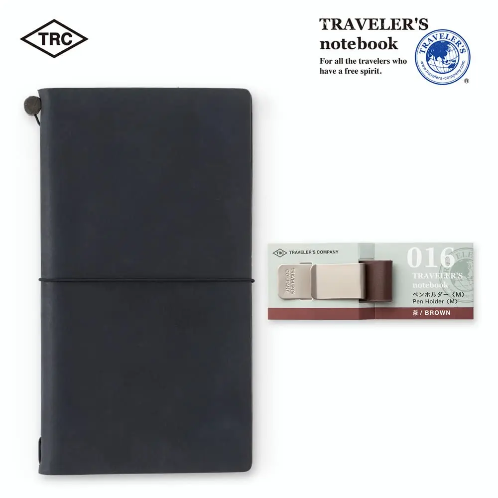 Midori Traveler's Notebook Pen Holder M Brown | Clip-on Leather Organizer for Pens up to 12mm - view 6