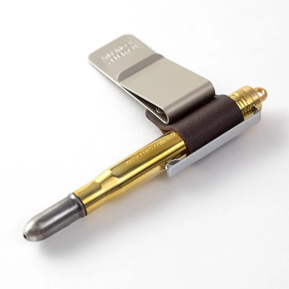Midori Traveler's Notebook Pen Holder M Brown | Clip-on Leather Organizer for Pens up to 12mm - view 4