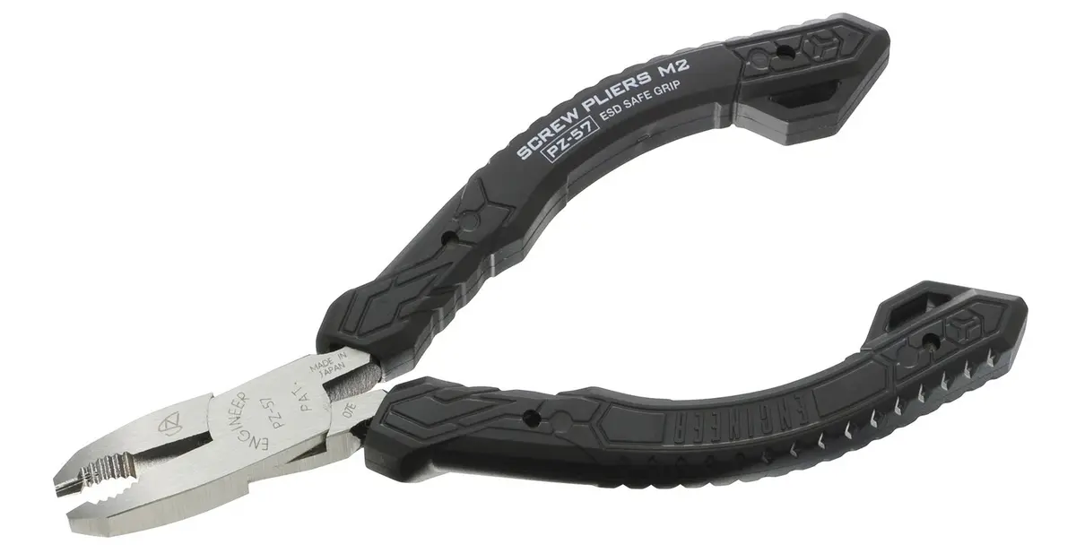 ENGINEER PZ-57 M2 Screw Extractor Pliers, ESD Safe Grip, Made in Japan | Precision Small Screw Remover - main product image