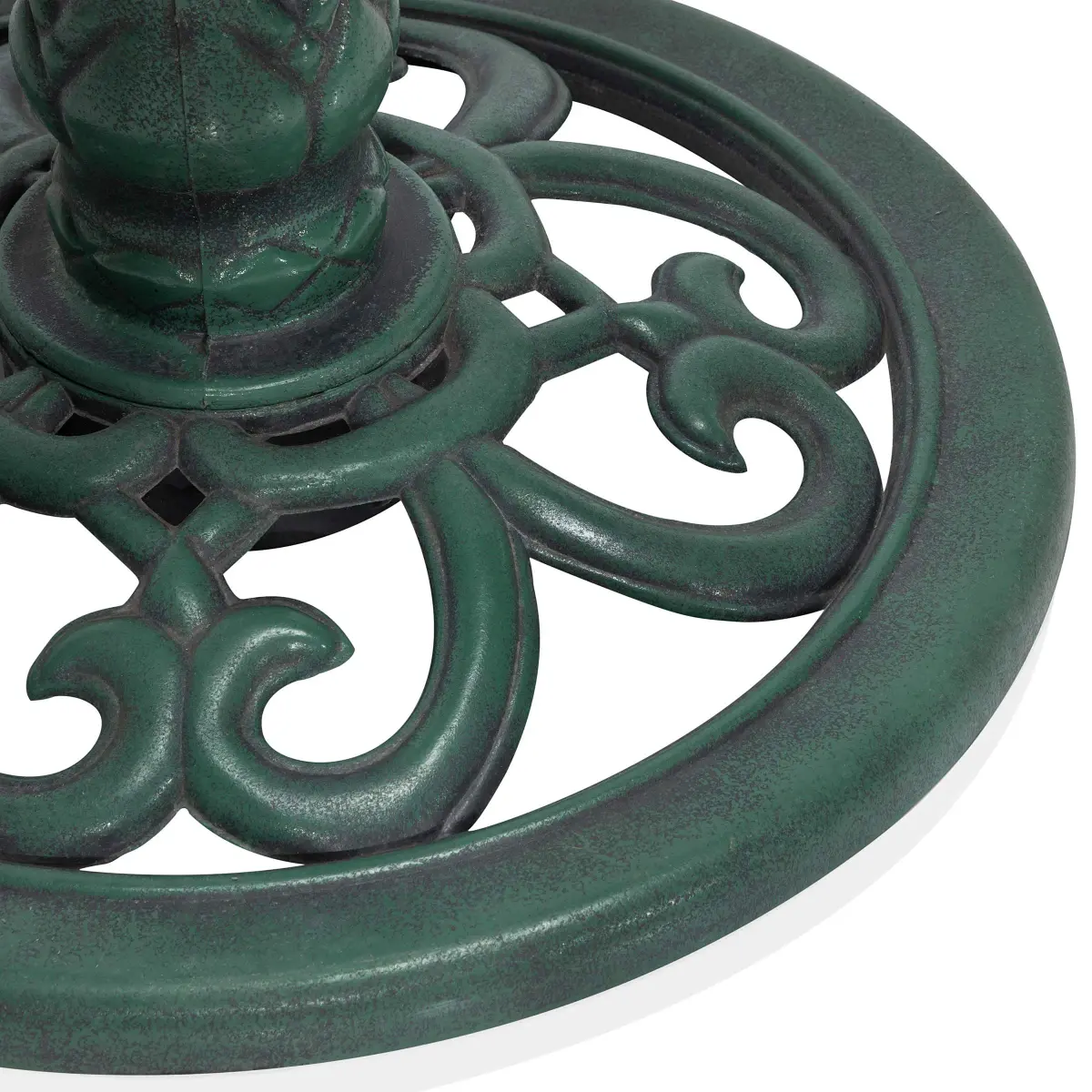 Alpine Corporation Aged Green Pedestal Birdbath with Scrollwork 28" Tall | Attracts Birds Safely - view 8