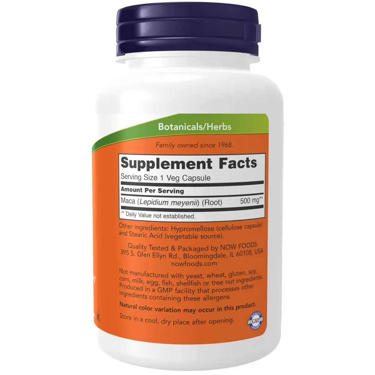 NOW Maca 500 mg Unisex Reproductive Health 250 Veg Caps | Supports Energy & Well-Being - view 2