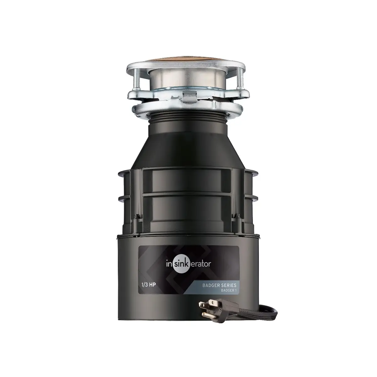 InSinkErator Badger 1 Garbage Disposal with Power Cord, Standard Series 1/3 HP Continuous Feed Food Waste Disposer, Badger 1 W/C - main product image