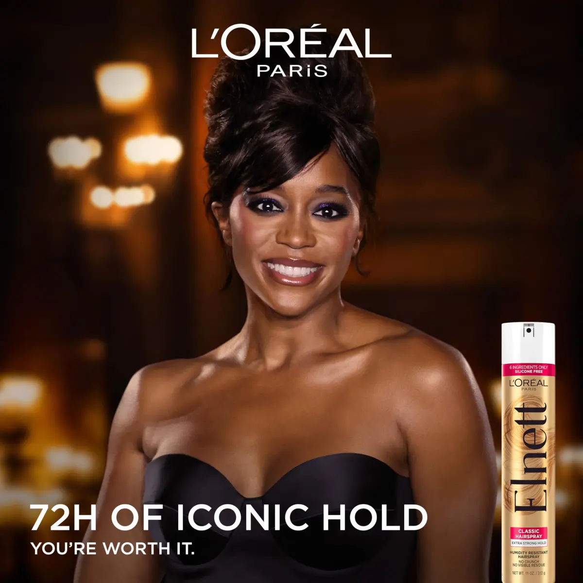L'Oreal Paris Elnett Classic Hairspray 11 oz (311 g) | Extra Strong Hold with Humidity Resistant Frizz Control & Soft Finish - view 2