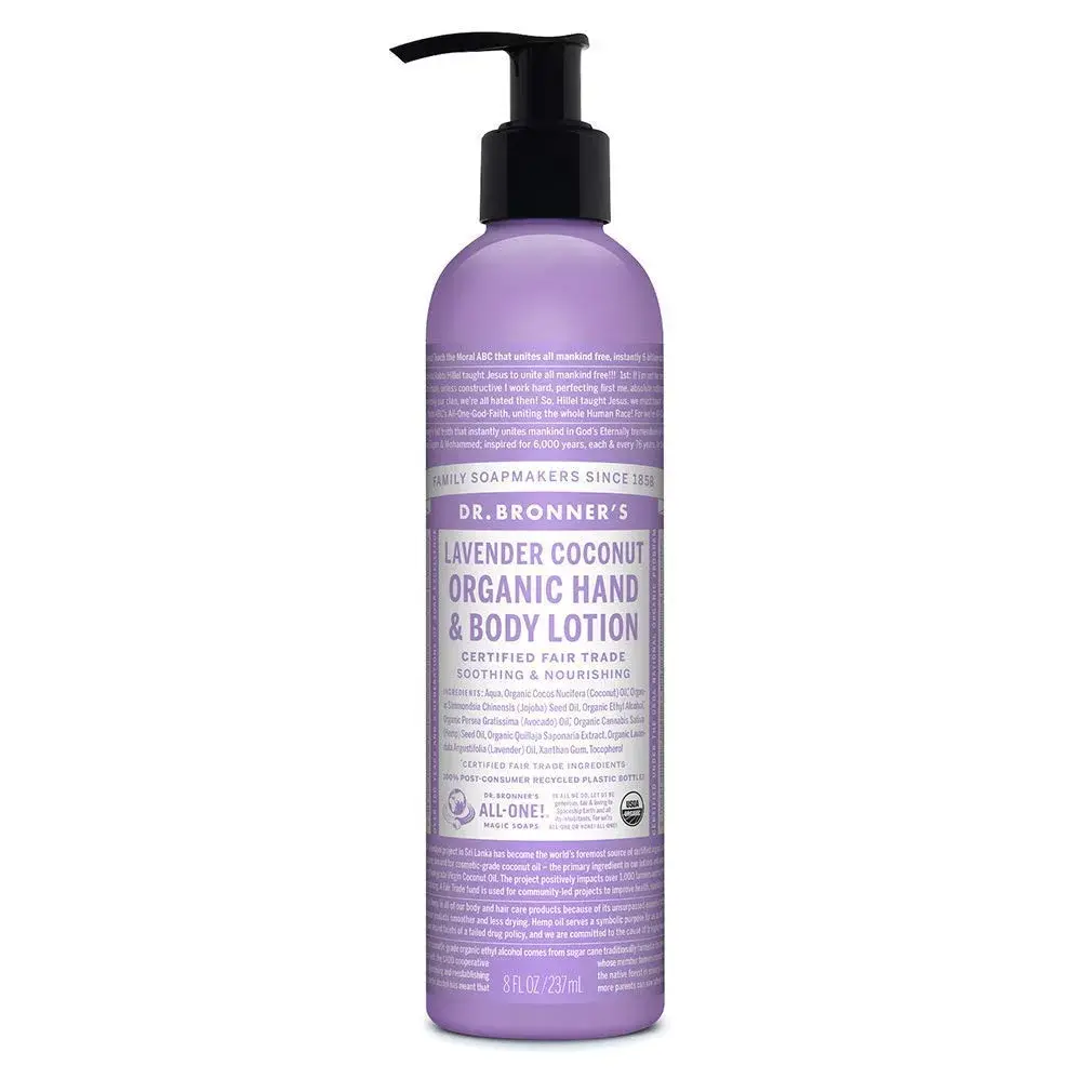 Dr. Bronner's Organic Lotion Lavender Coconut 236ml (8 Fl Oz) | USDA Organic & Fair Trade Certified - main product image