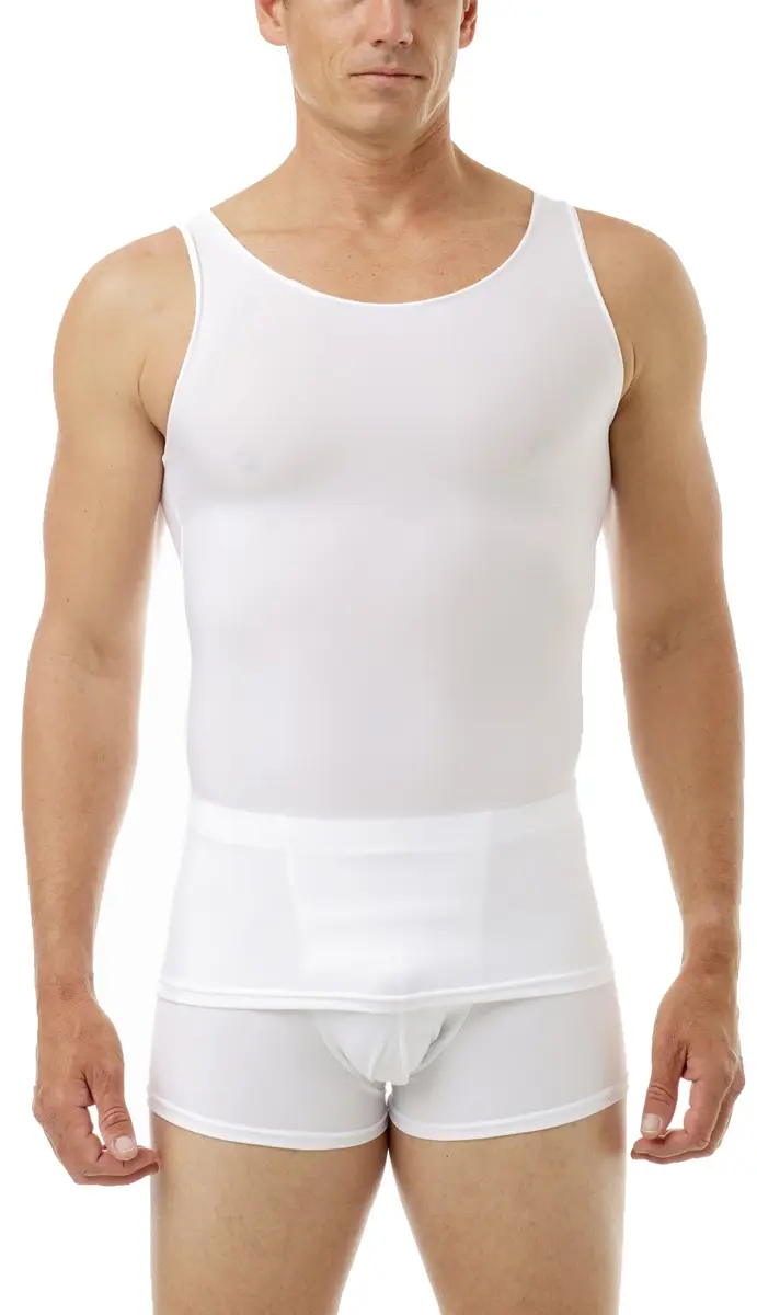 Underworks Microfiber Compression Tank Small White | Breathable, Slimming & Made in USA - main product image