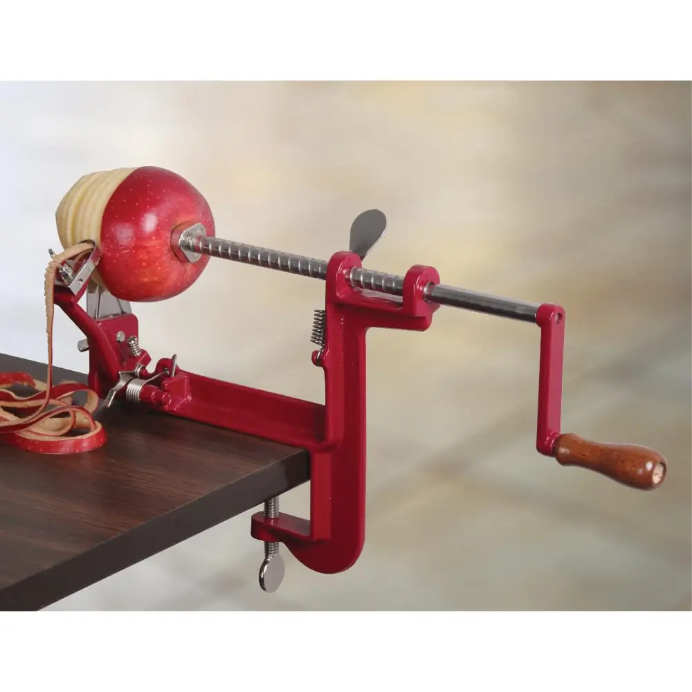 Johnny Apple Peeler Heavy Duty Cast Iron Apple Peeler with Stainless Steel Blades & Clamp Base | Peel, Slice & Core - view 6