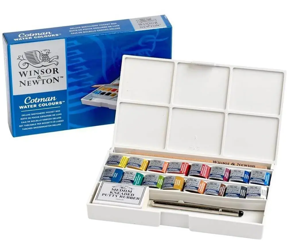 Winsor & Newton Cotman Watercolor Paint Set 16 Half Pans | Artist Grade Watercolors for Beginners - view 3