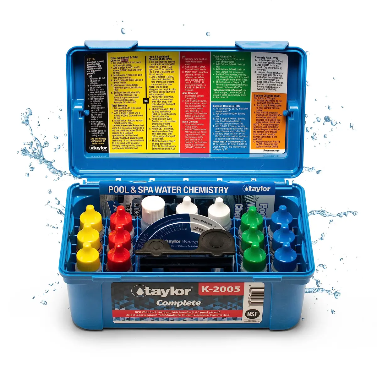 Taylor Technologies K-2005 DPD 9-in-1 Pool Test Kit | Accurate Water Chemistry Testing - main product image
