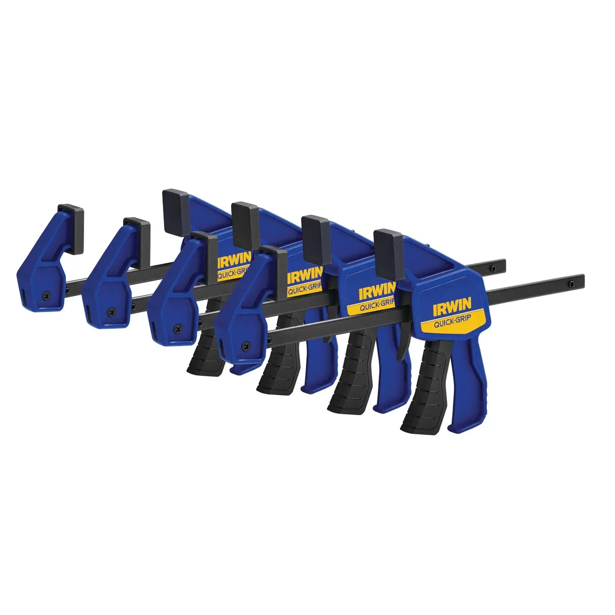 IRWIN Quick-Grip 1964758 One-Handed Mini Bar Clamp 4 Pack, 6 inch (15.24 cm) | Secure Woodworking Hold - view 2